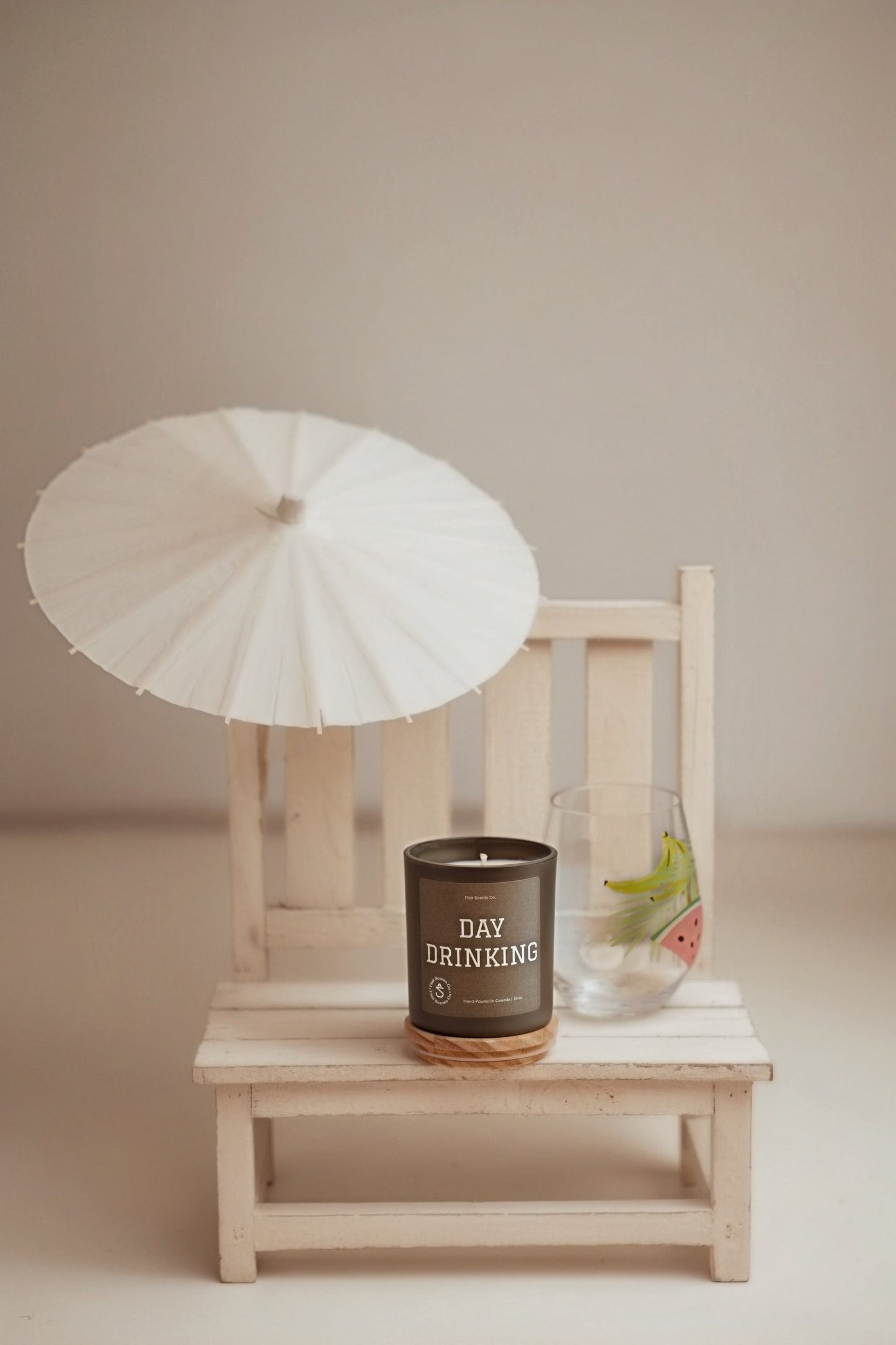 Day Drinking luxury soy candle with lime grapefruit and rum scent handcrafted in Toronto