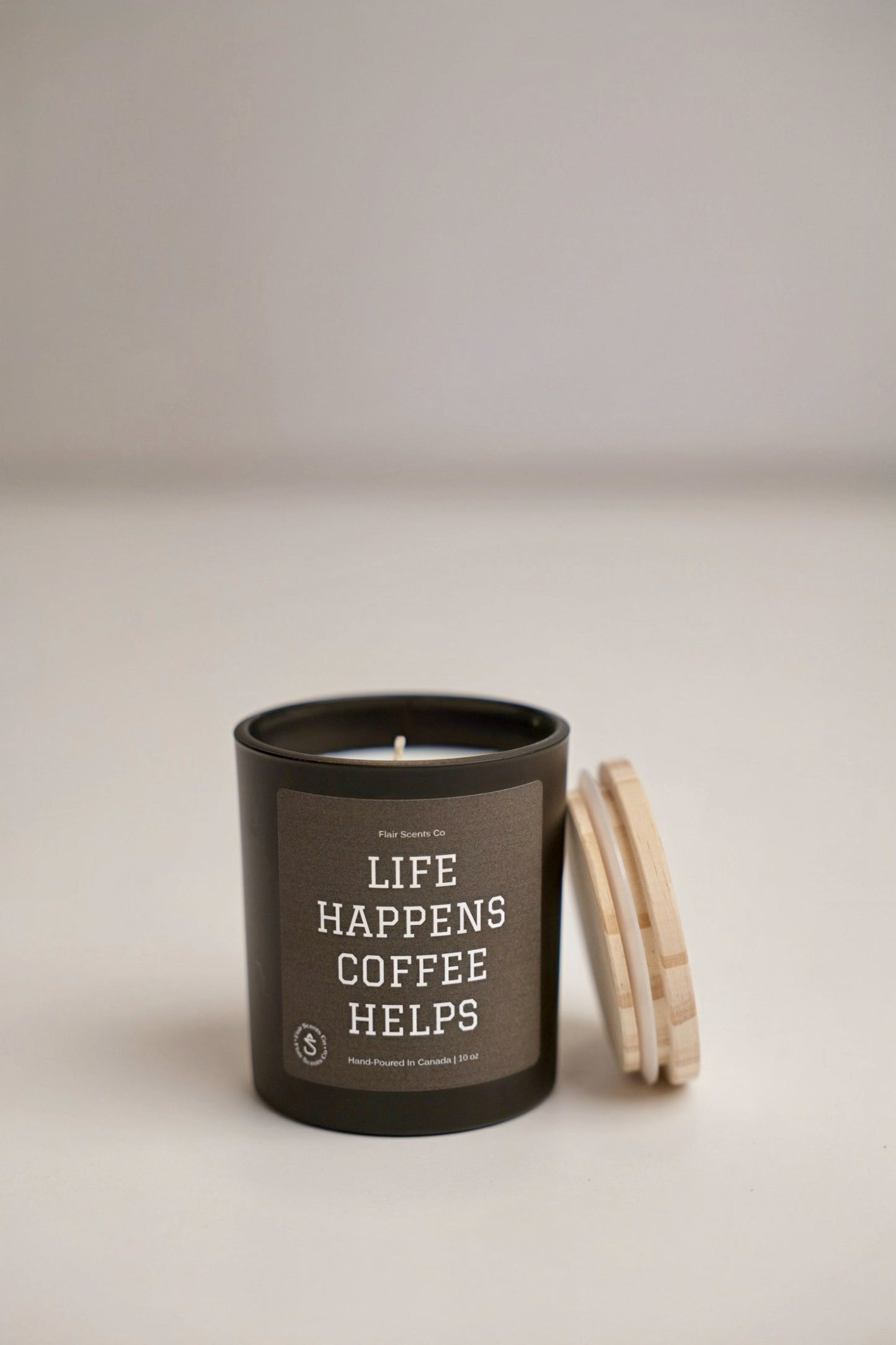 Life Happens Coffee Helps candle golden honey maple vanilla warm gourmand scent organic soy wax